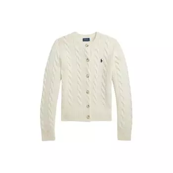 Polo Ralph Lauren Solid Slim Fit Cable Knit Long Sleeve Sweater Women sweater White WMPOSWENDW20256-101 XXL