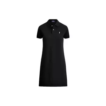 Polo Ralph Lauren SS20 однотонное платье с коротким рукавом женские платья черное WMPODRSNN820093-001 S