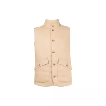 Polo Ralph Lauren SS22 Kendal жилет с воротником-стойкой и карманами на пуговицах, мужские жилеты цвета хаки 710861989001MEDIUM L