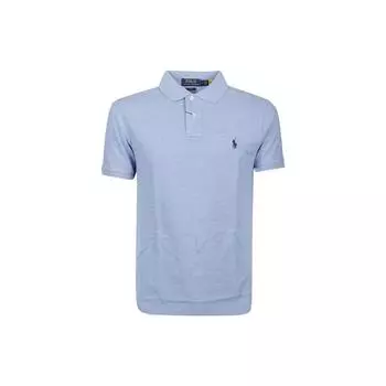Polo Ralph Lauren SS22 Логотип Вышитый Короткий Рукав Поло Рубашка Мужская Топы Светло-Голубой 710548797-013 S