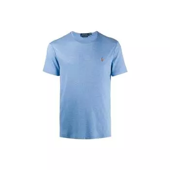 Polo Ralph Lauren SS22 Логотип Вышитый Круглый вырез Короткий рукав Футболка Мужские футболки Синий 710740727-024 S