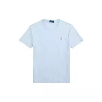 Polo Ralph Lauren SS22 Однотонная футболка с вышивкой, круглым вырезом и короткими рукавами, мужская, топы, синяя MNPOTSH1N820290-400 S