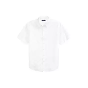 Polo Ralph Lauren SS22 Однотонная рубашка с коротким рукавом из льняной саржи для мужчин Белый MNPOWOV1N820464 XS