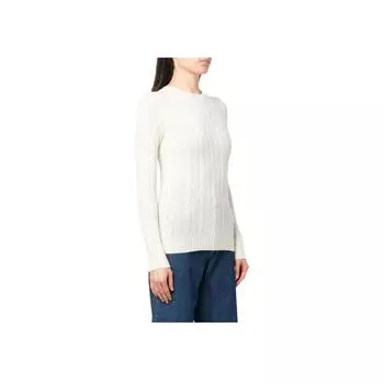 Polo Ralph Lauren SS22 однотонный свитер из толстой вязки с круглым вырезом из кашемира женский свитер белый 211880516-002 L