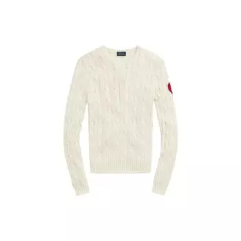 Polo Ralph Lauren SS22 однотонный вязаный свитер с круглым вырезом в виде сердца женский свитер Off-White WMPOSWENC020216-101 XS
