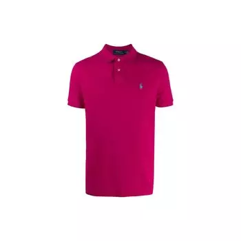 Polo Ralph Lauren SS22 Поло из пике хлопка с вышивкой логотипа Мужские топы Маджента 710782592-031 S