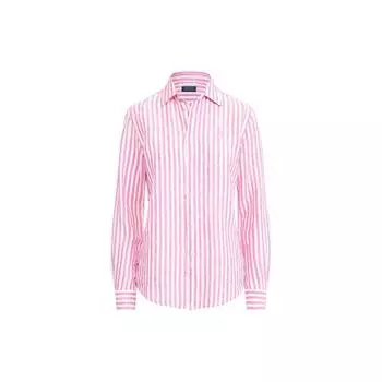 Polo Ralph Lauren SS22 Полосатая льняная рубашка Женские рубашки Розовый WMPOSHTNDO20184-650 XS
