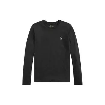 Polo Ralph Lauren SS22 Solid Logo Crew Neck Long Sleeve T Shirt Women Tops Black WMPOKNINCU20102-001 M