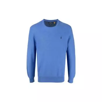 Polo Ralph Lauren Ss22 Solid Logo Вышитый круглый вырез с длинным рукавом Толстовка Мужская толстовка Синяя 710680593-048 S