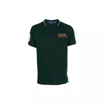 Polo Ralph Lauren SS23 Animal Pattern Straight Fit Short Sleeve Polo Shirt Men tops Green 710900614-004 L
