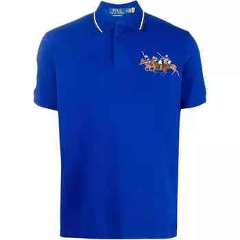Polo Ralph Lauren SS23 Animal Pattern Straight Fit Short Sleeve Polo Shirt Men tops Blue 710900614-003 S