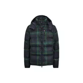 Polo Ralph Lauren SS23 Клетчатая куртка на молнии с капюшоном, пуховик, мужские куртки, синий, зеленый, 710845945-002 L