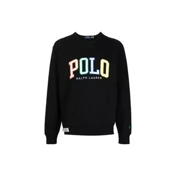 Polo Ralph Lauren Ss23 Letter Logo Printed Crewneck Sweatshirt Men Sweatshirt Black 710890191-001 S