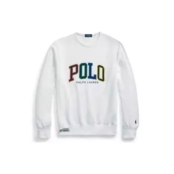 Polo Ralph Lauren Ss23 Letter Logo Вышитый круглый вырез с длинным рукавом Толстовка мужская толстовка белая MNPOKNI16822700-100 XL