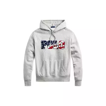 Polo Ralph Lauren Ss23 Letter Print Hooded Long Sleeve Pullover Sweatshirt Men sweatshirt Light-Grey 710794799-002 S