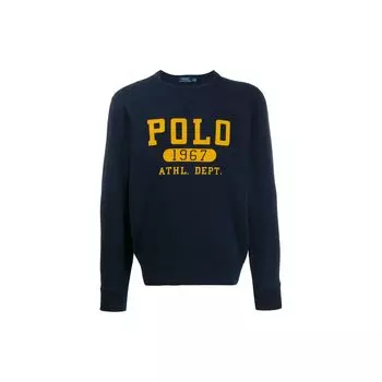 Polo Ralph Lauren Ss23 Логотип Буквы Цифры Печать Круглый вырез Длинный рукав Толстовка Мужская толстовка Темно-синий 710766798-001 L