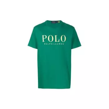 Polo Ralph Lauren Ss23 Логотип Печать Круглый вырез Короткий рукав Футболка Мужские Топы Лесно-зеленый 710860829-009 XL