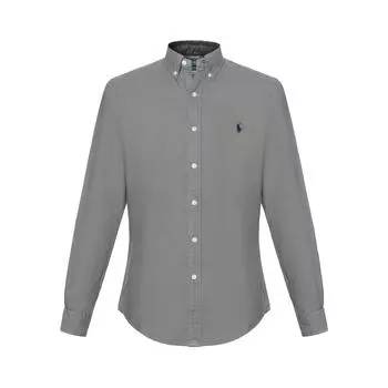 Polo Ralph Lauren SS23 Логотип Принт Рубашка Поло Мужские Рубашки Серый 710873089-004 L
