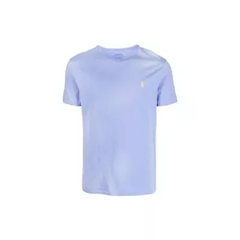 Polo Ralph Lauren Ss23 Логотип Вышитый Хлопок Короткий Рукав Футболка Мужская Топы Светло-Фиолетовый 710671438-308 S