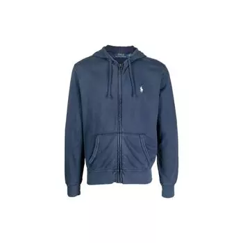 Polo Ralph Lauren Ss23 Логотип Вышитый Молния Капюшон Длинный Рукав Толстовка Мужская Толстовка Темно-Синий 710706348-011 L
