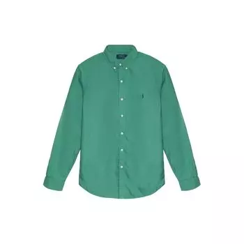 Polo Ralph Lauren Ss23 Логотип Вышитый на пуговицах воротник Длинный рукав Рубашка Мужские рубашки Jade-Green 710873089-003 XXL