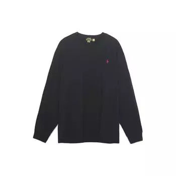 Polo Ralph Lauren SS23 Логотип Вышитый Однотонный Круглый Вырез Длинный Рукав Толстовка Мужская Толстовка Черный 710842632-001 XL