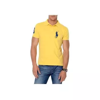 Polo Ralph Lauren SS23 Логотип Вышитый Пуловер Прямой Покрой Короткий Рукав Поло Мужские Топы Желтый 710697457-049 M