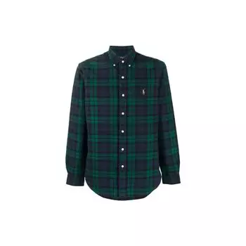 Polo Ralph Lauren SS23 однобортная рубашка с длинным рукавом в клетку с цветными блоками мужские рубашки зеленый 710885076-002 S