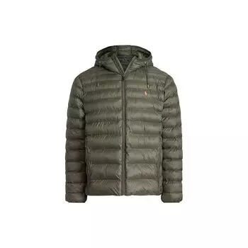 Polo Ralph Lauren Ss23 однотонная куртка с вышитым логотипом и длинными рукавами с капюшоном, мужские куртки оливкового цвета 710829156-007 M