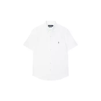 Polo Ralph Lauren SS23 Однотонная однобортная повседневная рубашка Мужские рубашки Белый 710608620-002 S
