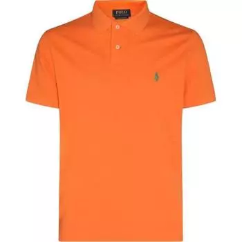 Polo Ralph Lauren SS23 Однотонная рубашка поло с коротким рукавом и вышитым логотипом, мужские топы, оранжевый цвет 710680784-315 XXL