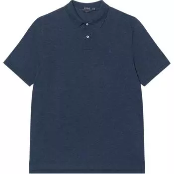 Polo Ralph Lauren Ss23 Однотонная рубашка поло с вышитым логотипом на полпуговицы с коротким рукавом, мужские топы темно-синего цвета 710794275-041 M