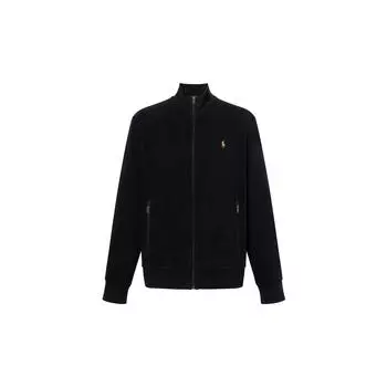 Polo Ralph Lauren Ss23 Однотонный логотип с вышитым воротником-стойкой на молнии, флисовая толстовка для мужчин, черная 710857278-001 L