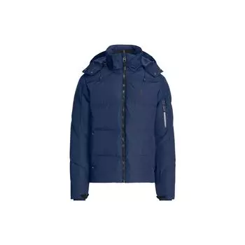 Polo Ralph Lauren Ss23 однотонный логотип вышитый воротник стойка капюшон пуховик мужской куртка темно-синий 710761907-002 XXL