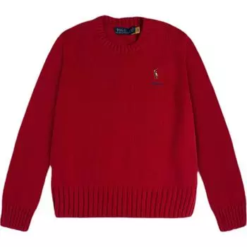 Polo Ralph Lauren SS23 однотонный женский свитер с вышитым маленьким пони и круглым вырезом, длинный рукав, 211832724-006 M