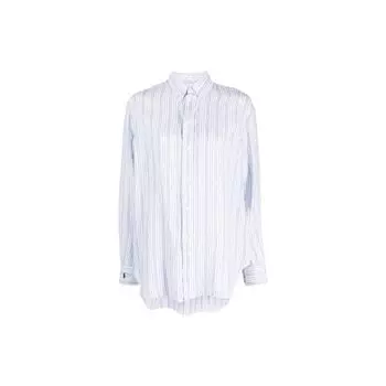Polo Ralph Lauren SS23 Полосатая рубашка с вышитым логотипом Мужские рубашки Светло-голубой 211892393-001 S