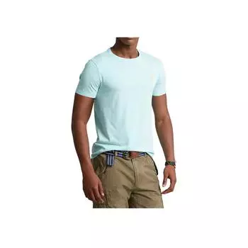 Polo Ralph Lauren SS23 Повседневная футболка с вышитым логотипом и коротким рукавом, мужские топы, мятно-голубой цвет 710671438-289 M