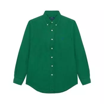 Polo Ralph Lauren SS23 Solid Cotton Oxford Long Sleeve Shirt Men shirts Emerald-Green MNPOWOV16822728-300 S