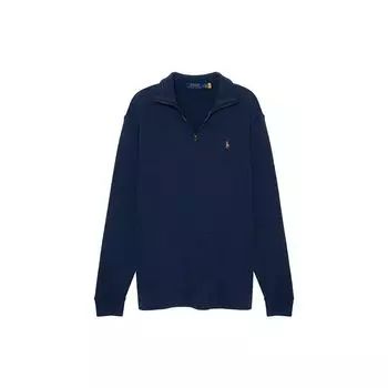 Polo Ralph Lauren Ss23 Solid Half-Zip Logo Вышитый свитшот Мужской свитшот Темно-синий 710857073-016