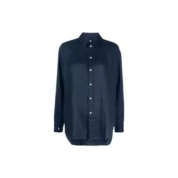 Polo Ralph Lauren Ss23 Solid Logo Вышитая рубашка с длинным рукавом Женские рубашки Темно-синие 211892370-005 M