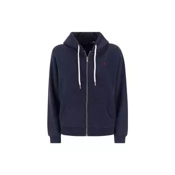 Polo Ralph Lauren Ss23 Solid Logo Вышитый Толстовка с капюшоном на молнии Женские толстовки с капюшоном Темно-синий 211891559-002 XS