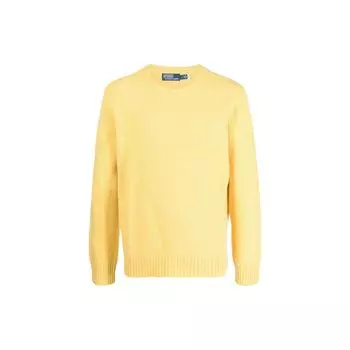 Polo Ralph Lauren SS23 Solid Suede Patch Round Neck свитер мужской свитер желтый 710881041-003 L