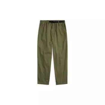 Polo Ralph Lauren SS23 средней посадки, прямые, свободные, с вышитым логотипом Pony, повседневные брюки из твила, мужские брюки цвета милитари-зеленый MNPOPNT14G20456-300 S