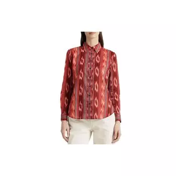 Polo Ralph Lauren SS23 Узорчатая рубашка с длинным рукавом Женские рубашки Красные 200909237-001 S