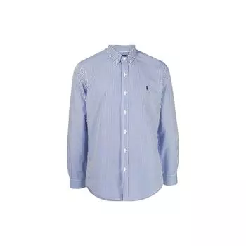 Polo Ralph Lauren SS23 вышитый логотип полосатая рубашка на пуговицах с длинным рукавом мужские рубашки синий MNPOWOV16822592-400 L