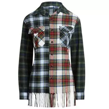 Polo Ralph Lauren SS24 Флисовая рубашка в клетку с бахромой Женские рубашки Многоцветный WMPOSHTNDO20131-999 XS