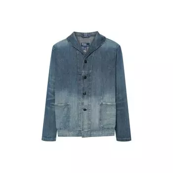 Polo Ralph Lauren SS24 Gradient однобортная свободная джинсовая куртка с длинным рукавом мужские куртки индиго 710931936-001 XL