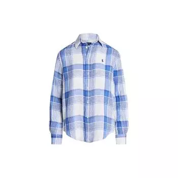 Polo Ralph Lauren SS24 клетчатая однобортная рубашка с длинным рукавом женские рубашки многоцветные WMPOSHTNDO20517-100 L