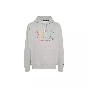 Polo Ralph Lauren SS24 Логотип Принт Капюшон Длинный Рукав Толстовка Мужская Толстовка Серый 710926600-006 S