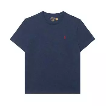 Polo Ralph Lauren SS24 Логотип Вышитый Круглый вырез Короткий рукав Футболка Мужские Топы Темно-Синий 710938686-002 S